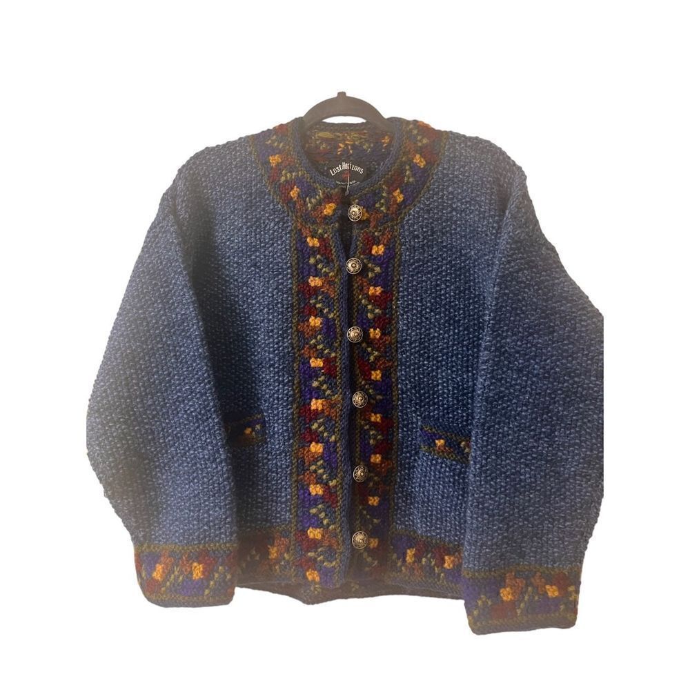 Lost Horizons cardigan sweater 100% wool one size